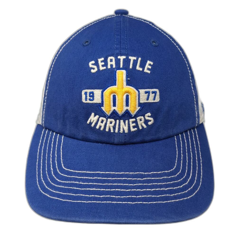 '47 Seattle Mariners MLB Blue Baseball Cap M Mesh Stretch Fit Trident Logo